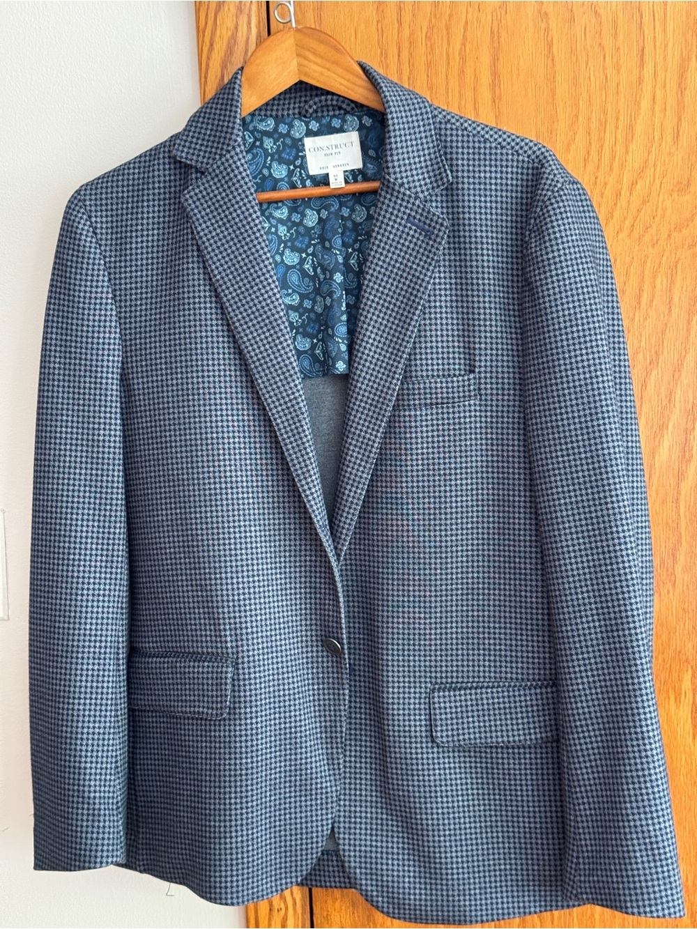 CON.STRUCT Jacket M 40   Blue Slim Knit Stretch Blazer